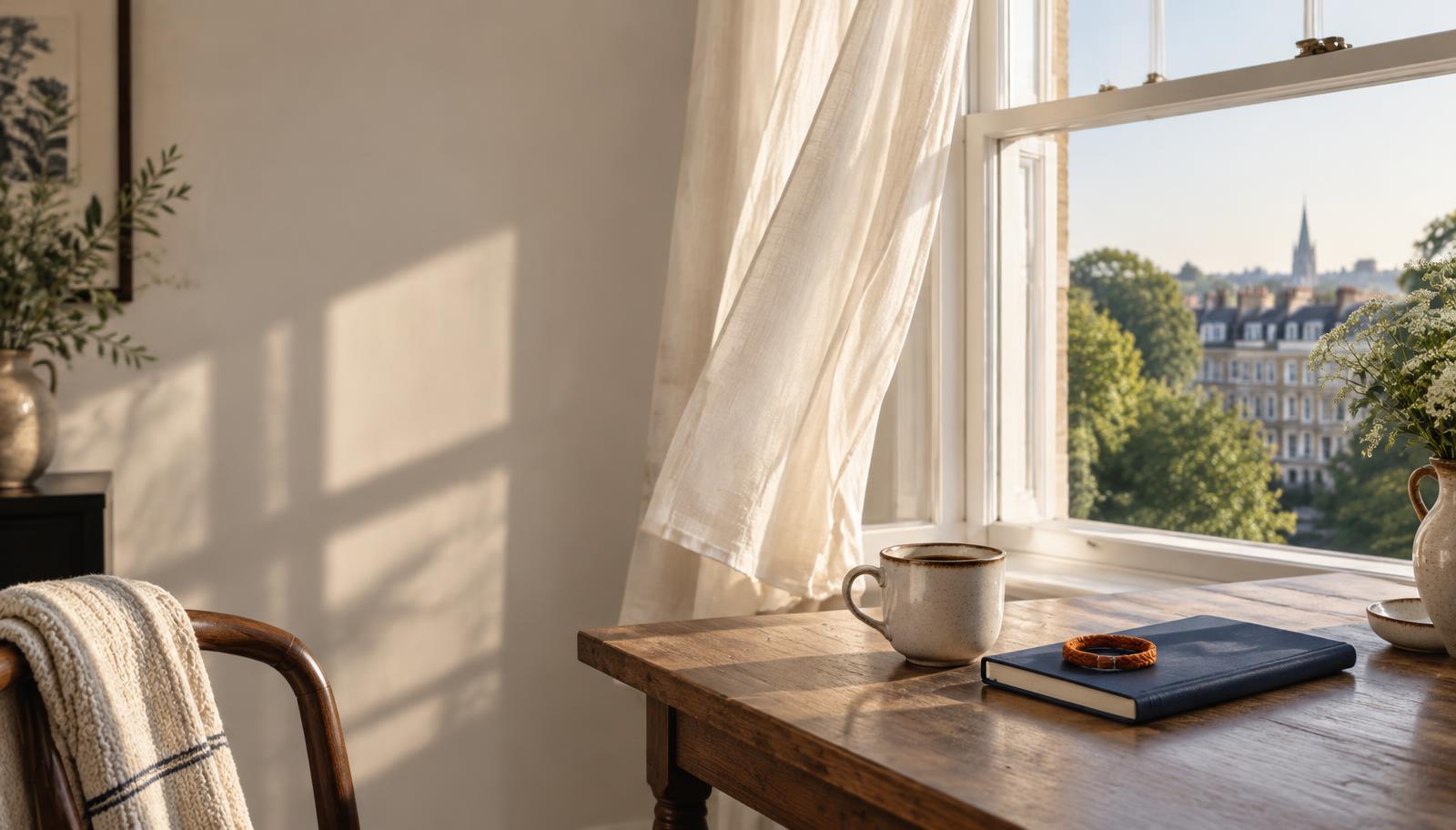 A calm morning beside an open window